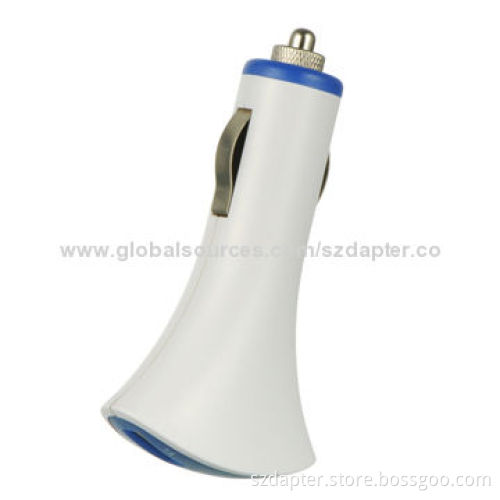 2.1A 2 Ports Car Charger with LED Power Light Indication and 2,100mAh Capacity